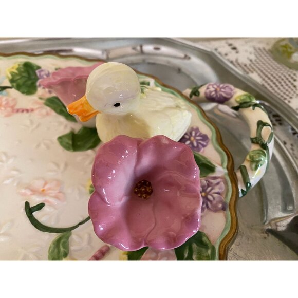 Vintage Avon Spring Duckling Relish Tray | Hand-Painted Floral China | Cottageco - Picture 6 of 9